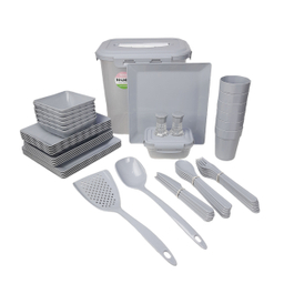سبد پیک نیک و سرویس مسافرتی لاولی پلاست 58 پارچه کد TIK1160T