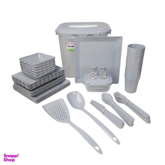 سبد پیک نیک و سرویس مسافرتی لاولی پلاست 58 پارچه کد TIK1160T