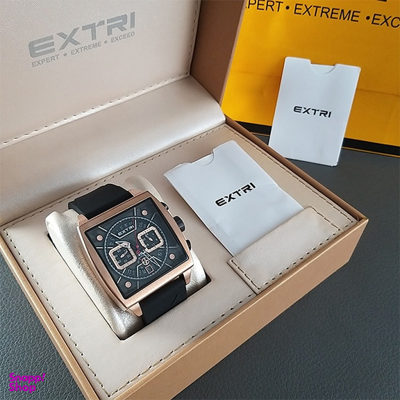 ساعت عقربه ای مردانه اکستری کد X6076-J مشکی رزگلد