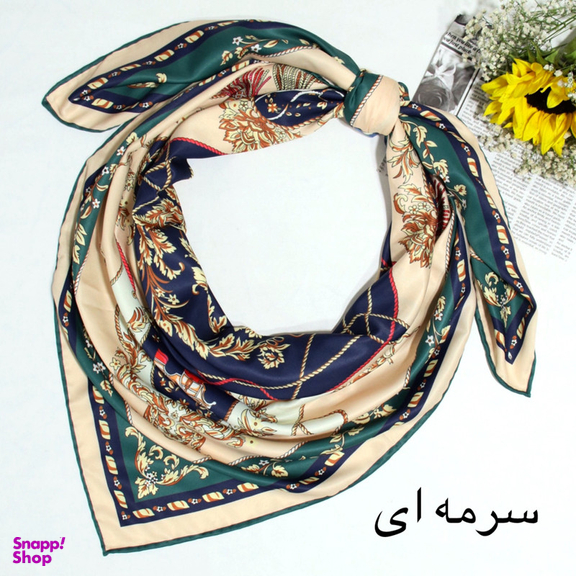 روسری زنانه آنالیا مدل ابریشم توییل دور دست دوز بهاری کد 9801