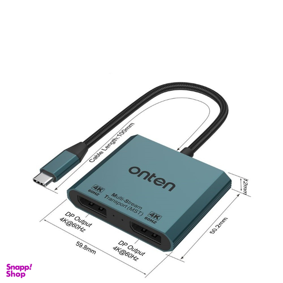 مبدل USB-C به Dual DP اونتن مدل OTN UC915
