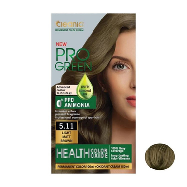 کیت رنگ مو کلینیک کیندی شماره 5.11 رنگ قهوه ای زیتونی روشن