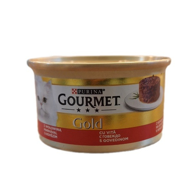 کنسرو غذای تر گربه گورمت مدل کیکی طعم گوشت گاو وزن 85 گرم