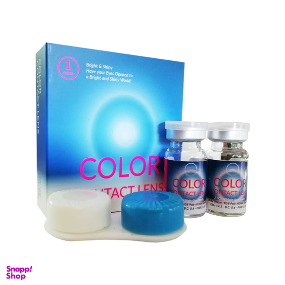 لنز رنگی چشم لئا کد 14 رنگ سبز به همراه نگهدارنده لنز