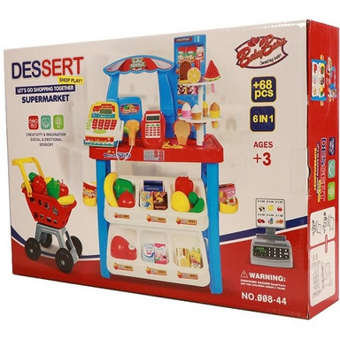 اسباب بازی صندوق فروشگاهی Des Sert مدل ست سوپرمارکت 6 در 1 کد 008/44