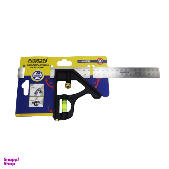 گونیا تراز دار آیسون مدل زاویه متحرک کد YP-AL-2026-30CM