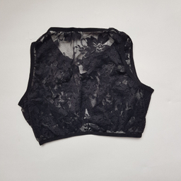 ست شورت و سوتین زنانه برتا مدل توری کد 1051M رنگ مشکی