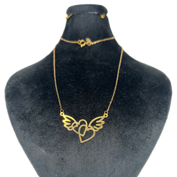 گردنبند طلا 18 عیار زنانه آوا مدل قلب پرنده کد 80