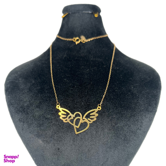 گردنبند طلا 18 عیار زنانه آوا مدل قلب پرنده کد 80