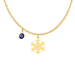 گردنبند طلا 18عیار دخترانه کرابو طرح دونه برف مدل Kr11024