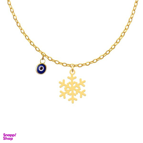 گردنبند طلا 18عیار دخترانه کرابو طرح دونه برف مدل Kr11024