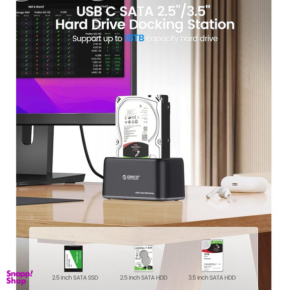داک هارد دیسک 3.5/2.5 اینچ HDD/SSD Type-C اوریکو مدل 6819C3-V1