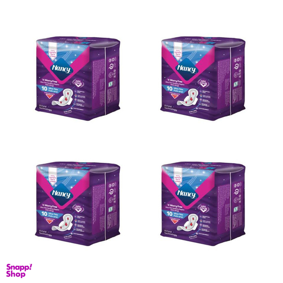 نوار بهداشتی نانسی مدل ایرلید سایز خیلی بزرگ مجموعه 4 بسته 10 عددی