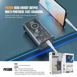 پاوربانک لنیز مدل PX1580 ظرفیت 10000 میلی‌ آمپر ساعت