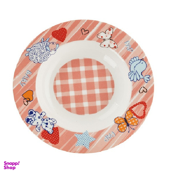 سرویس غذا خوری 5 پارچه کودک چینی زرین ایران مدل ایتالیا اف بیبی پپ درجه عالی