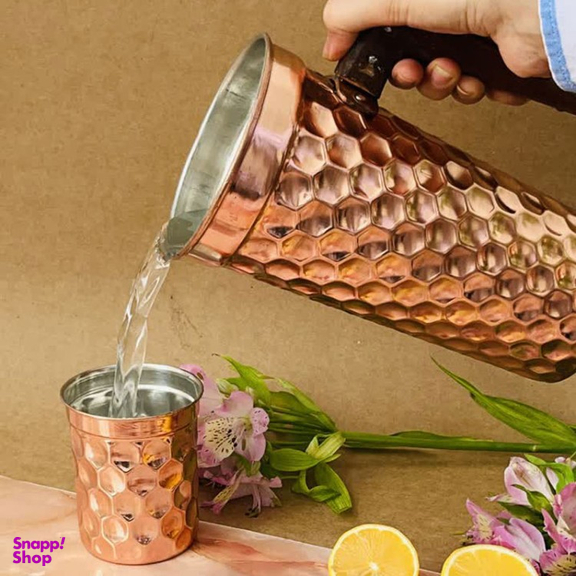 ست پارچ و لیوان مسی 7 پارچه کد ZH392