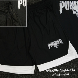 ست تاپ و شلوارک و اسکارف ورزشی مردانه کد 1604 رنگ مشکی سفید