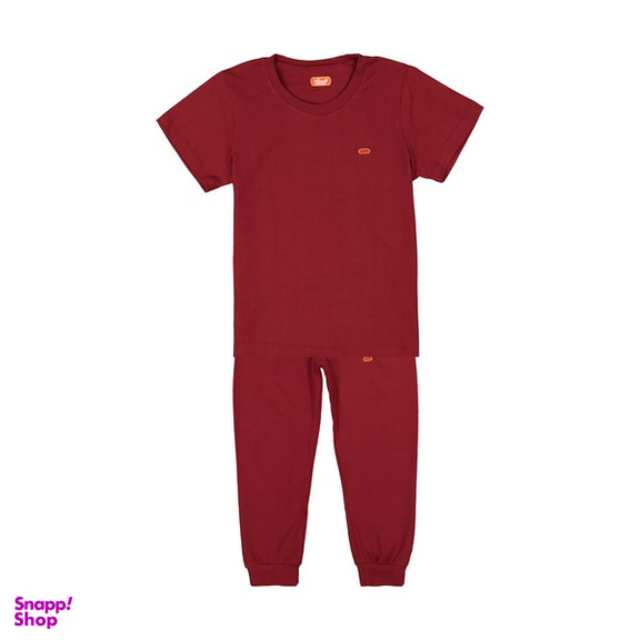 ست لباس راحتی پسرانه مادر مدل راک رنگ زرشکی