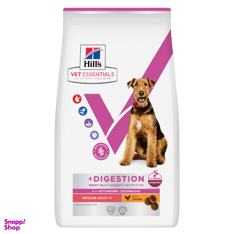 غذای خشک سگ بالغ نژاد متوسط هیلز مدل Vet Essentials Digestion طعم مرغ کد 21436 وزن 2 کیلوگرم