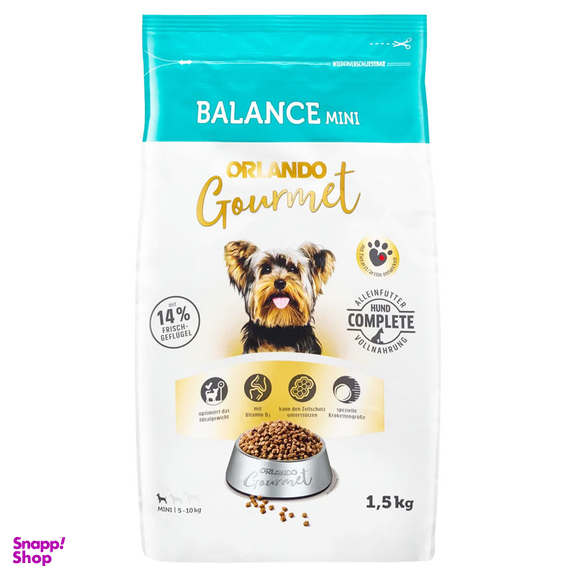 غذای خشک سگ اورلاندو مدل Balance Mini طعم مرغ و سبزیجات وزن 1.5 کیلوگرم