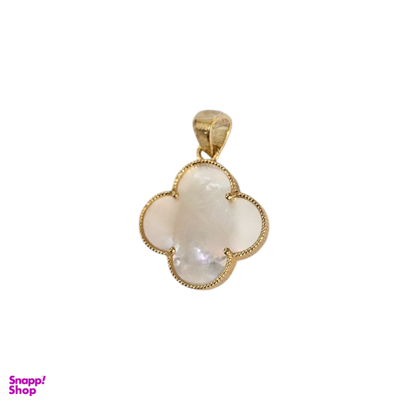 پلاک گردنبند طلا 18 عیار زنانه طرح ونکلیف صدف سفید کد 2210