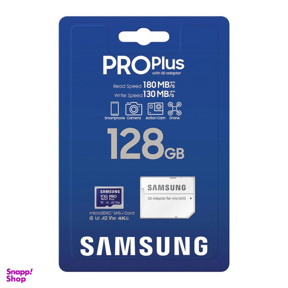 کارت حافظه microSDXC سامسونگ مدل Evo Plus کلاس 10 استاندارد UHS-I U3 سرعت 130MBps همراه با آداپتور SD