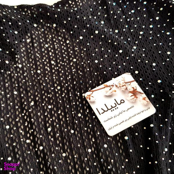 بادی آستین بلند زنانه ماییلدا مدل نگین دار فانتزی کد 4860-7195 رنگ مشکی