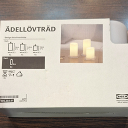 شمع استوانه LED ایکیا کد 905.202.61 مجموعه 3 عددی