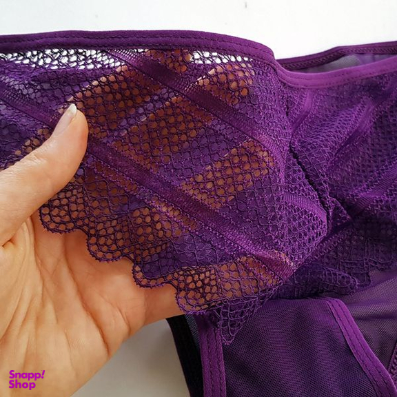 ست شورت و سوتین زنانه میسا مدل فنردار گیپوری کد 4717-6035 رنگ بنفش