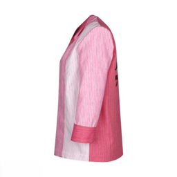 مانتو زنانه گره استایل کد AshiMashi-Coat رنگ صورتی سفید