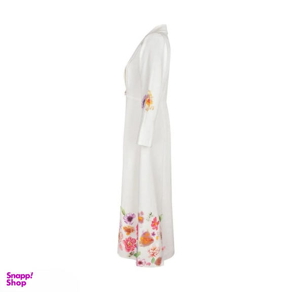 مانتو زنانه گره استایل مدل صبح بهاری رنگ سفید