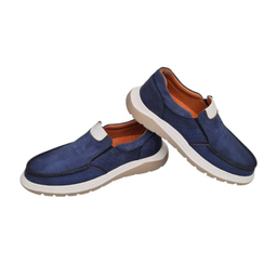 کفش طبی مردانه چرم ریباری مدل P1 رنگ آبی