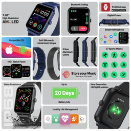 ساعت هوشمند پرومیت مدل Prowatch-M18.Blue
