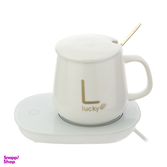 ماگ حرارتی لاکی مدل Temperature Cup به همراه صفحه گرم کن برقی