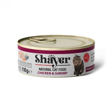 کنسرو گربه شایر نچرال با طعم مرغ و میگو وزن 110 گرم