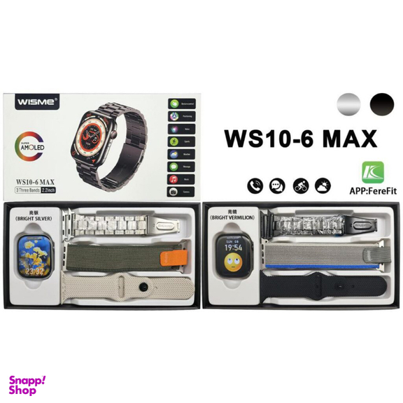 ساعت هوشمند سری 10 مدل WISME WS10-6 MAX سایز 45 میلی‌ متر