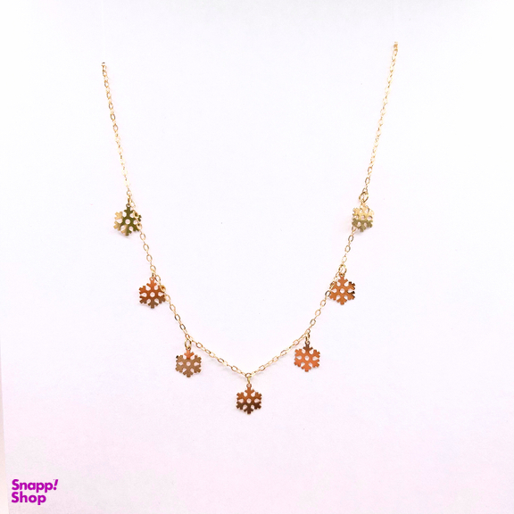 گردنبند طلا 750 عیار زنانه مدل برف