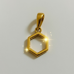 آویز گردنبند طلا 18 عیار زنانه مدل شش ضلعی