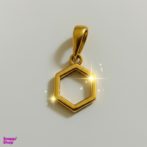 آویز گردنبند طلا 18 عیار زنانه مدل شش ضلعی
