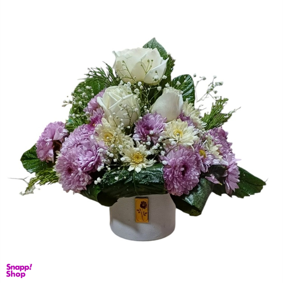 باکس گل طبیعی کد 20093 رنگ سفید