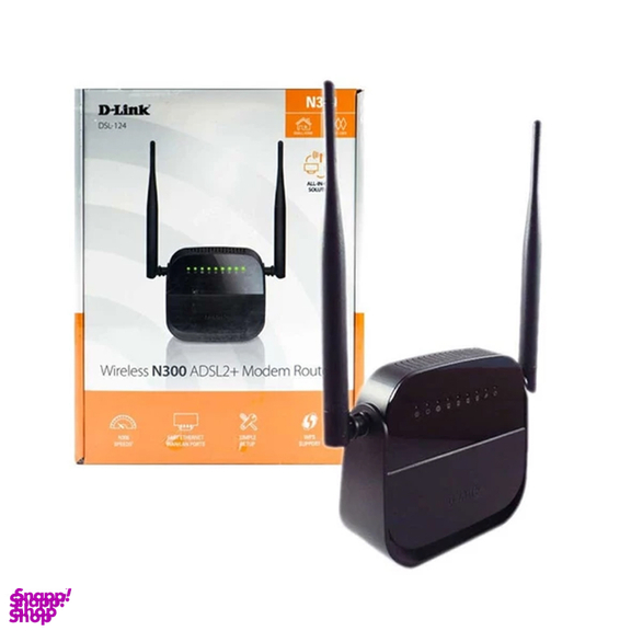 مودم روتر ADSL2 Plus بی سیم N300 دی لینک مدل DSL-124 New