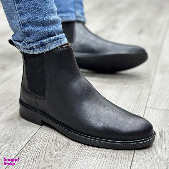 بوت چرم طبیعی مردانه مدل چلسی کد 888 رنگ مشکی