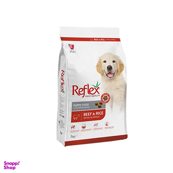 غذای خشک توله سگ رفلکس مدل Puppy Beef And Rice وزن 3 کیلوگرم