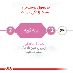 غذای خشک گربه رویال کنین مدل بالغ عقیم شده وزن 2 کیلوگرم