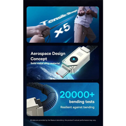 کابل دیتا 100 وات Type-C بیسوس مدل Unbreakable Series طول 2 متر