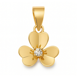 پلاک گردنبند طلا 18 عیار الوند گلد مدل گل بنفشه کد 1415