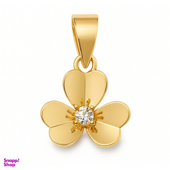 پلاک گردنبند طلا 18 عیار الوند گلد مدل گل بنفشه کد 1415