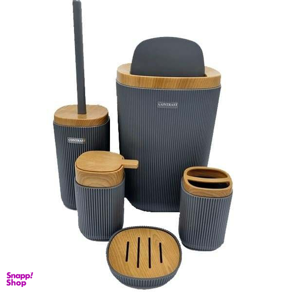 ست سرویس بهداشتی 5 پارچه کنتراست مدل روما خطی کد 1001