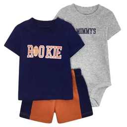 ست تیشرت و بادی و شلوارک نوزاد کد 2422