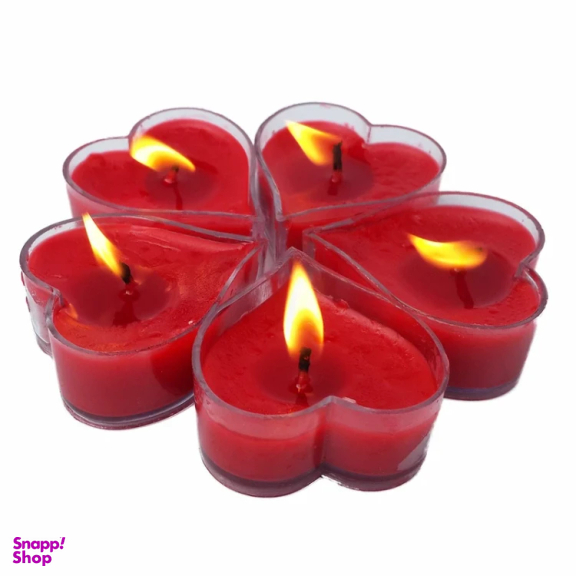 شمع وارمر طرح قلب مدل VM01 کد 001 بسته 12 عددی